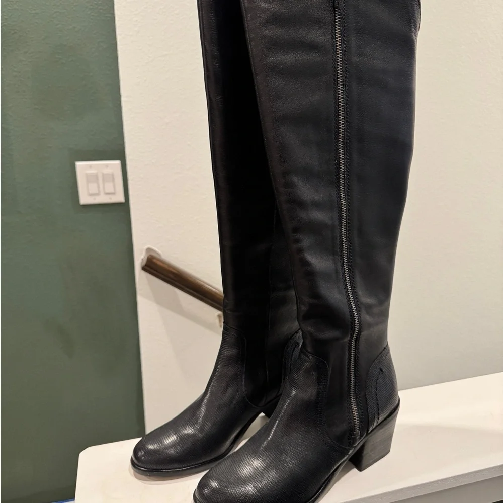 Black Over The Knee Riding Boots Size 9.5 Elegant Classic